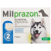 Milprazon / милпразон / - 12.5 / 125 мг. - за кучета с тегло най малко 5 кг. / кутия с 2 таблетки /